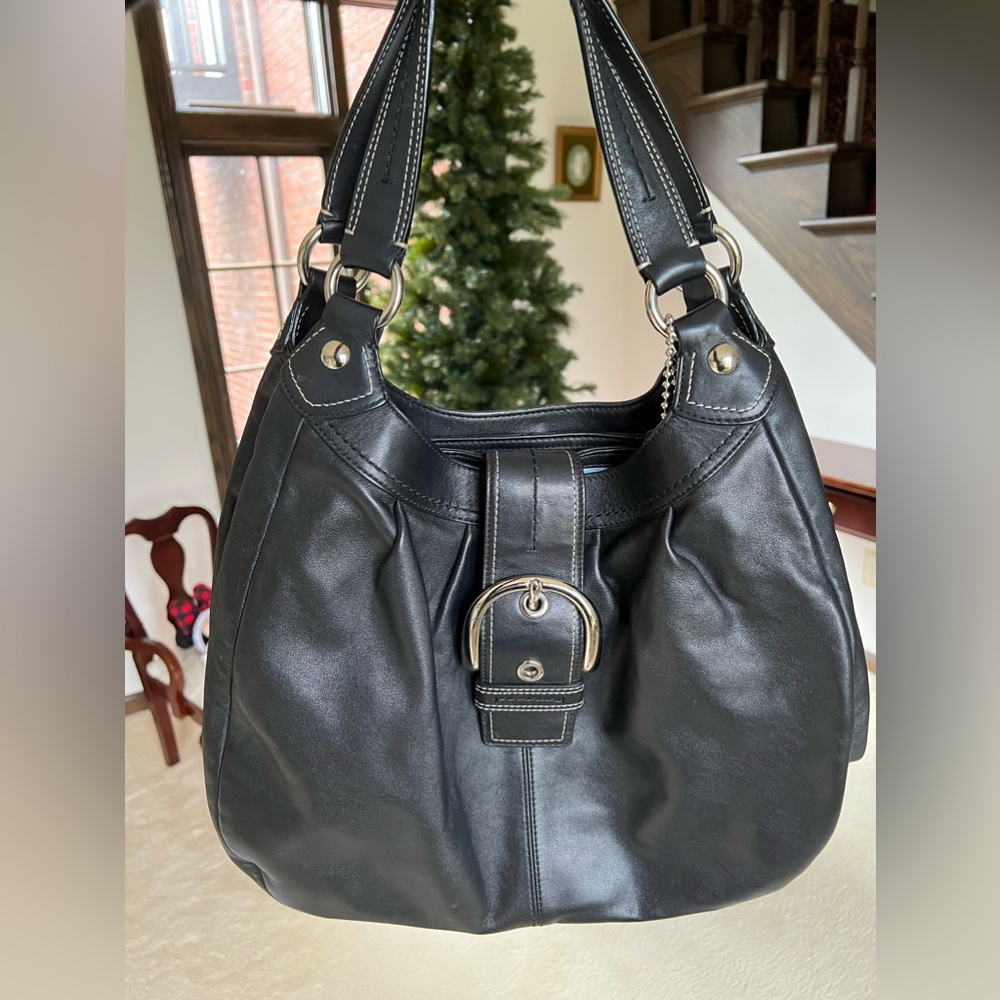 COACH Slouchy Hobo Black Leather Purse